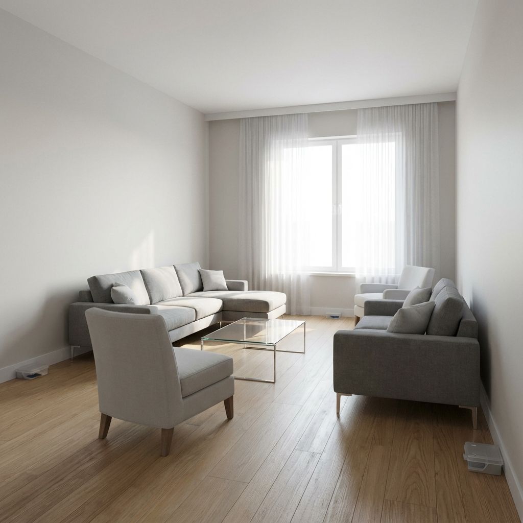 خانه تمیز و آماده برای سمپاشی با مبلمان مرتب