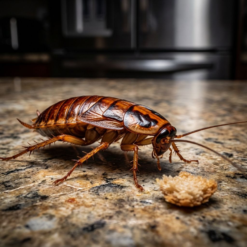 کلوزآپ سوسک ریز آلمانی در آشپزخانه