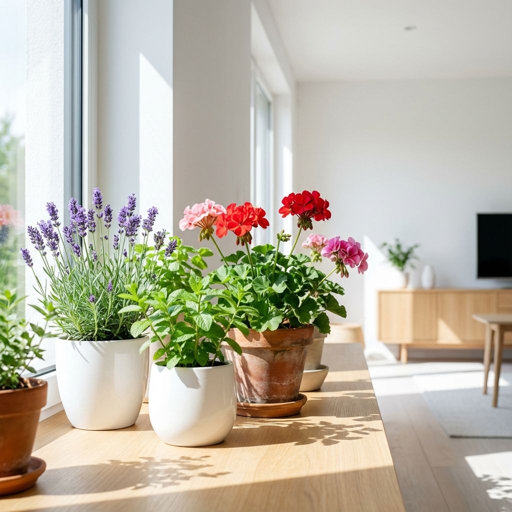 گیاهان آپارتمانی معطر در گلدان های سفید