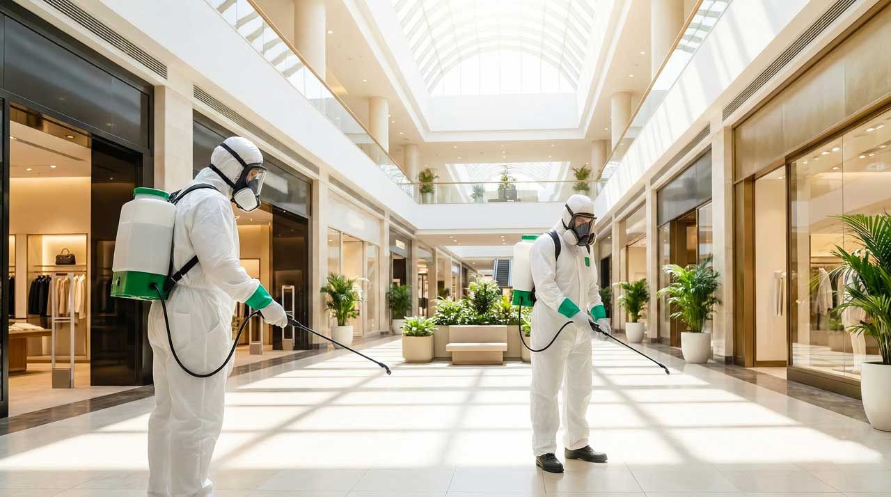 سمپاشی مرکز خرید و مغازه