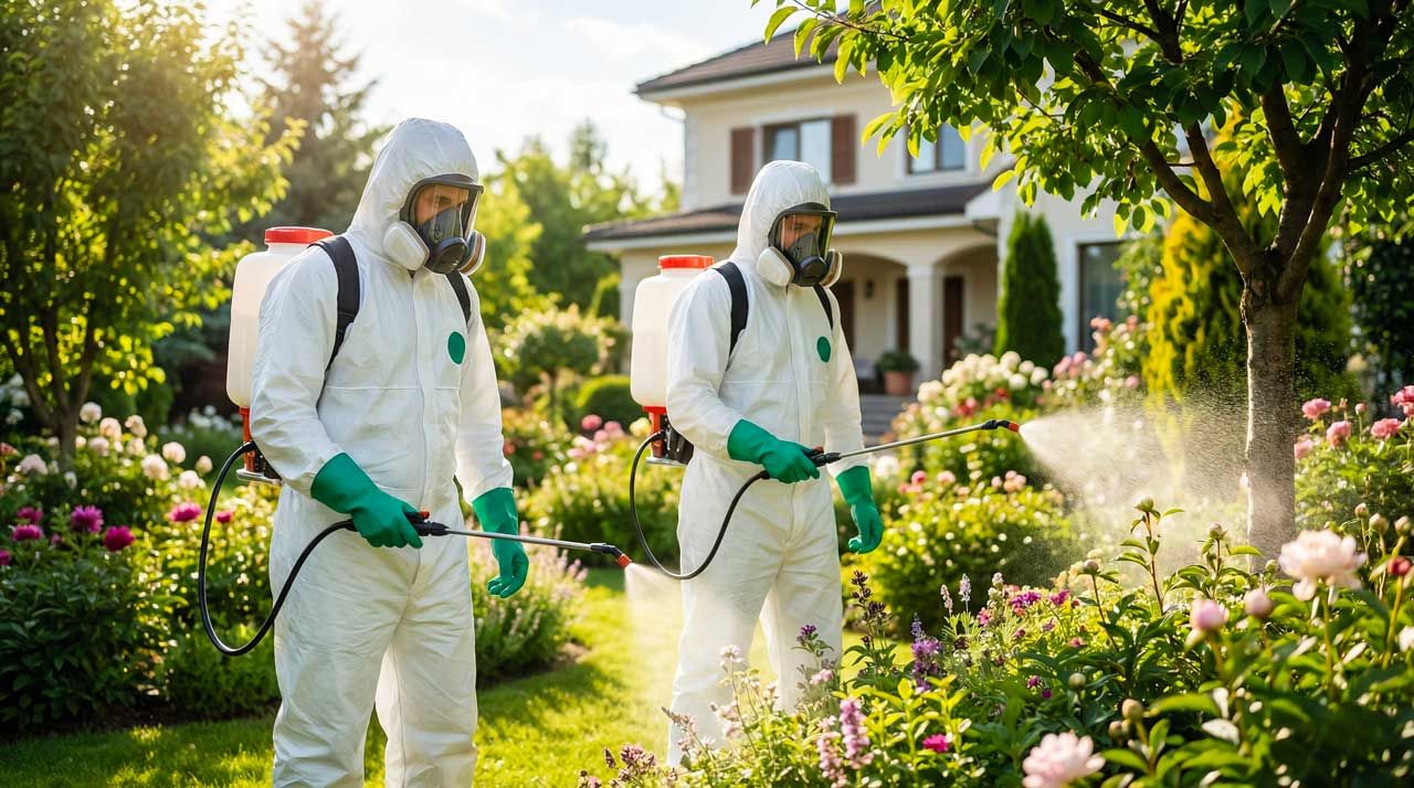 سمپاشی فضای سبز و محوطه ویلا